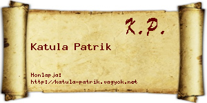 Katula Patrik névjegykártya